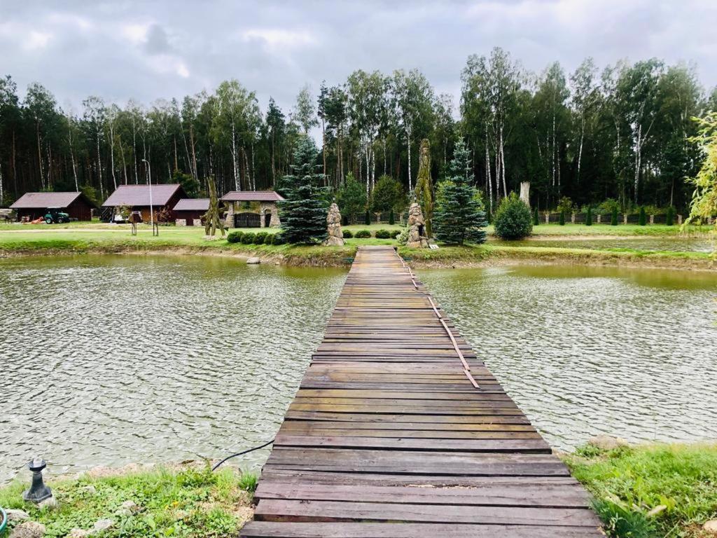 Burkat Dom Nad Stawem Przy Lesie 아파트 외부 사진